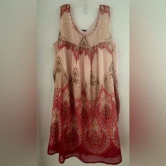 Taillissime Laredoute Creation Paisley Printed Women's Size 30W Dress Boho Fairy - Picture 2 of 7